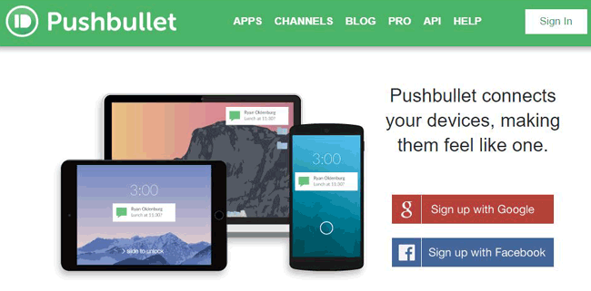 Setup Pushbullet account