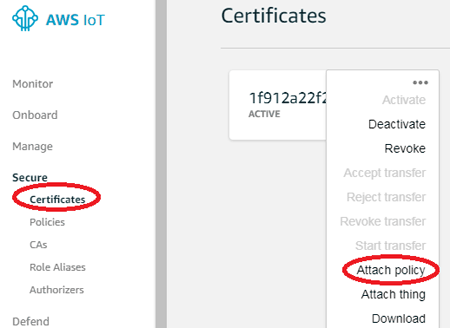  Setup Thing on Amazon AWS IoT