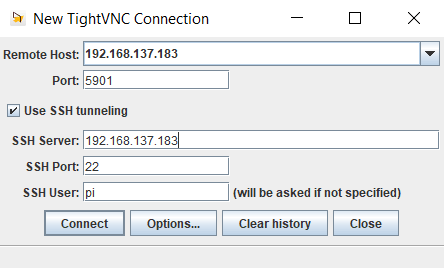 how change settings for tightvnc server raspberry pi
