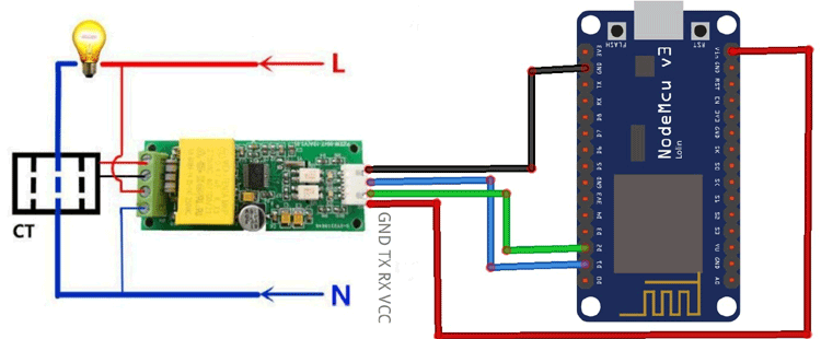 IoT Energy Meter Circuit Diagram