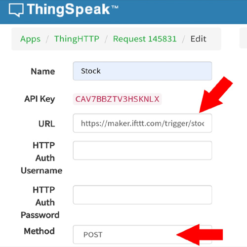 ThingSpeak URL
