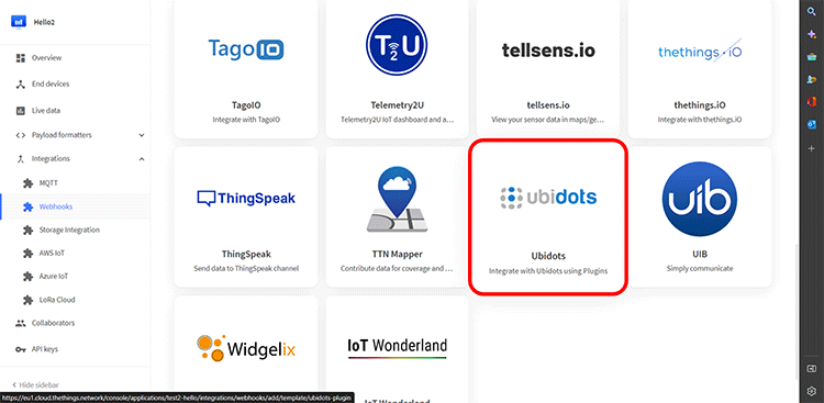 Things Network Ubidots plugin