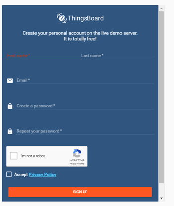 ThingsBoard Account Setup for Controlling LED using Thingsboard and Raspberry Pi