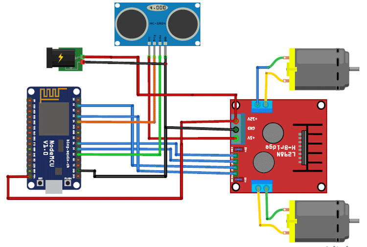 Wi-Fi controlled Robot Circuit Diagram