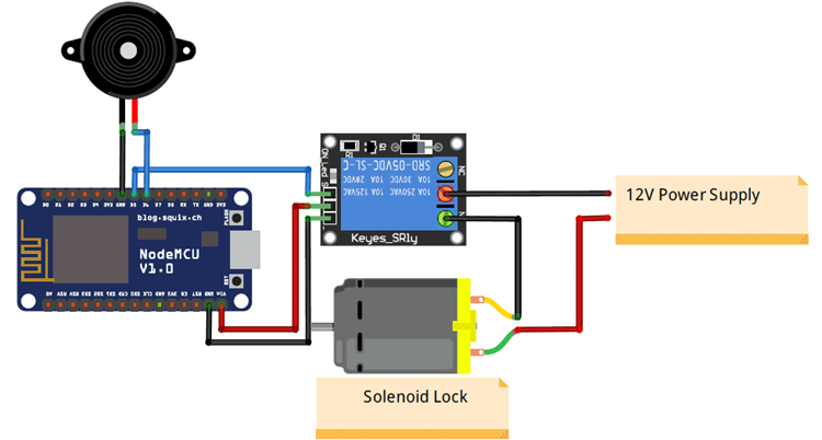 Wi-Fi Door Lock Circuit Diagram