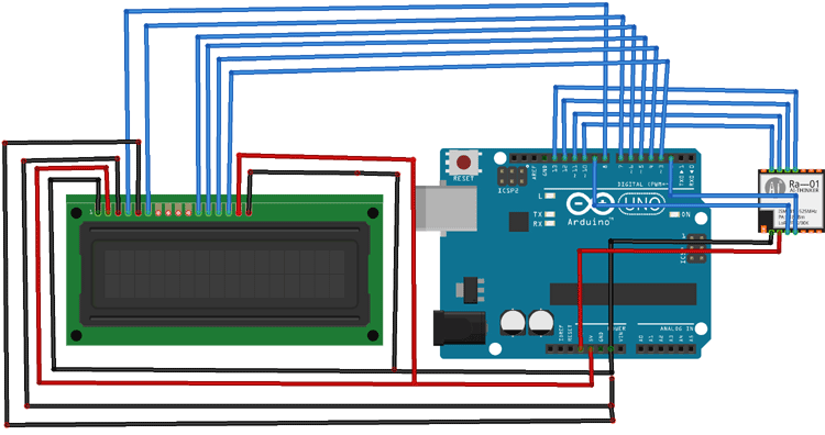 Arduino LoRa Receiver Circuit Diagram