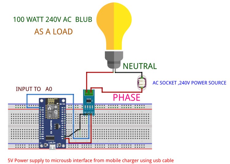 IoT Based Smart Energy Meter Circuit Diagram