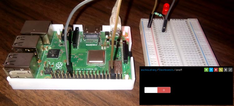 Control Raspberry Pi GPIO with Adafruit IO to trigger an LED