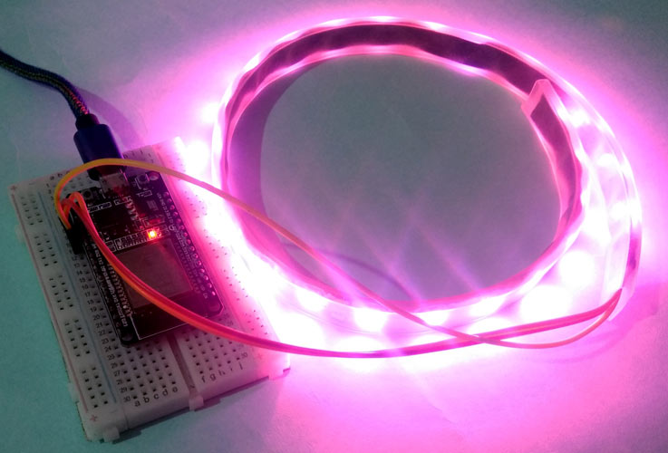 Controlling WS2812 NeoPixel LED with ESP32 using Blynk App