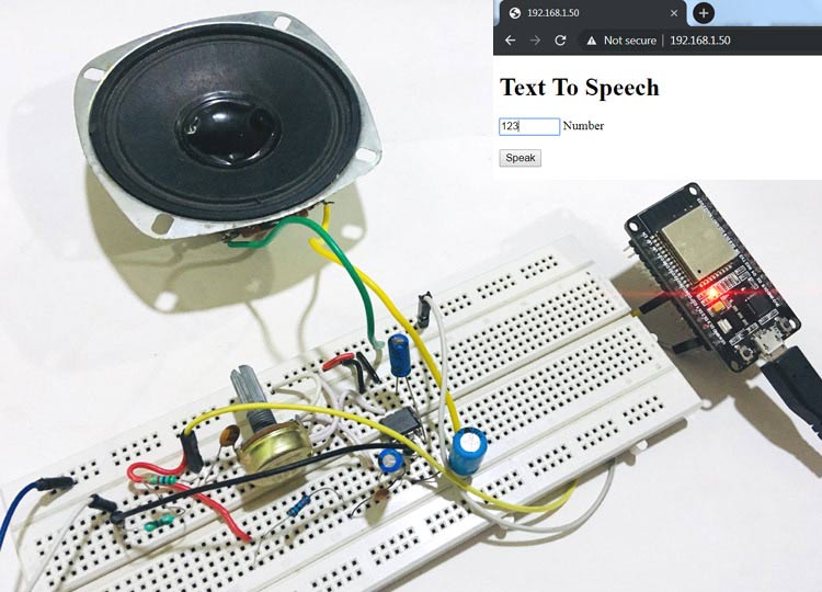 ESP32 based Webserver for Text to Speech (TTS) Conversion