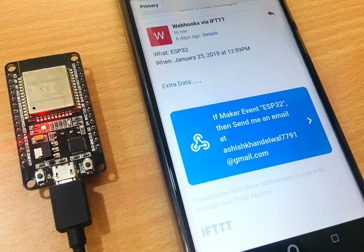 How to Trigger LED using IFTTT and ESP32 with Email Notification