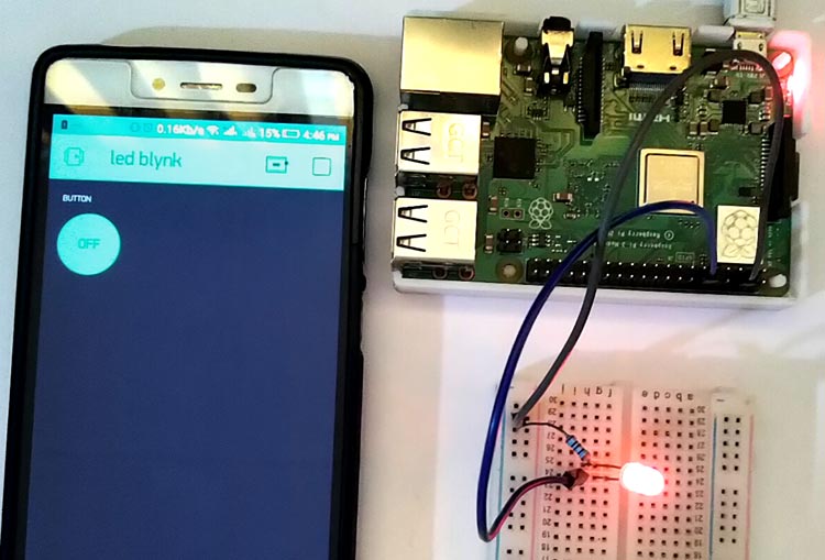 sketch Inflates Hostile IoT Controlled LED with Blynk App and Raspberry Pi