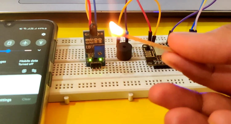 IoT based Fire Alarm System using NodeMCU ESP8266