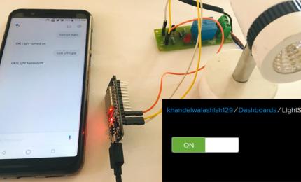 Google Assistant controlled Home Appliances using ESP32 and Adafruit IO